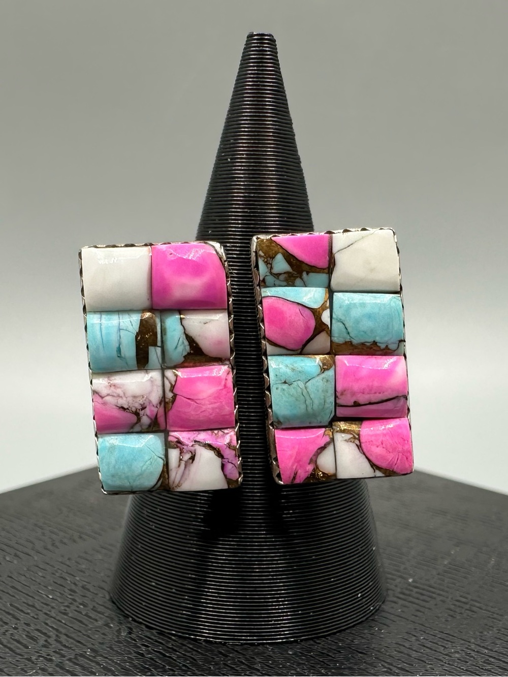 Cotton Candy Turquoise Cobblestone Sterling Silver 925 Bypass Floater Bar Ring